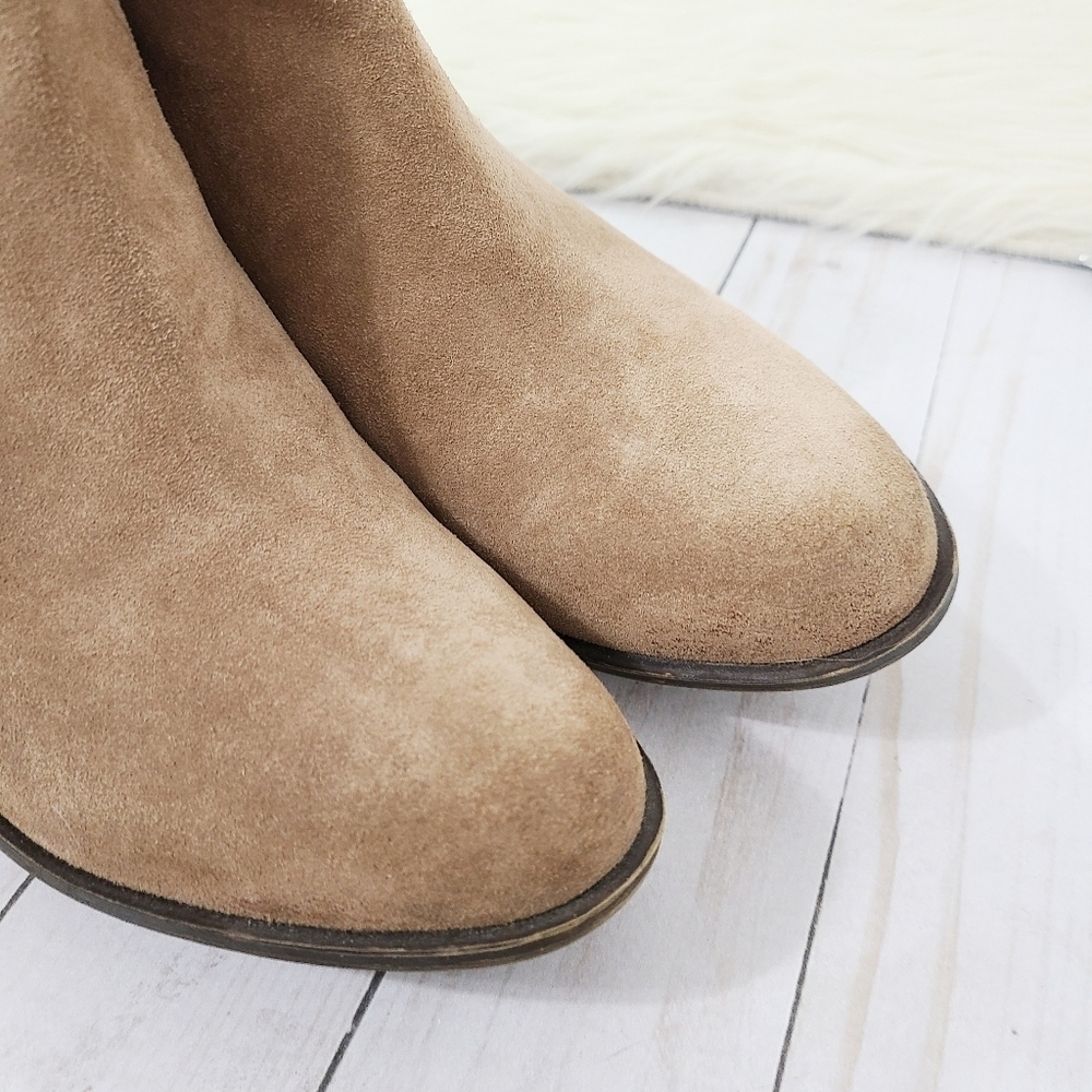 Lucky Brand Benjii tan suede fringe booties women's ankle boots size 6.5 - Picture 5 of 6